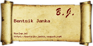 Bentsik Janka névjegykártya